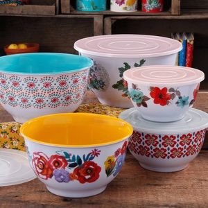 The Pioneer Woman Country Garden Melamine Mixing Bowl Set, 10-Piece Set NEW